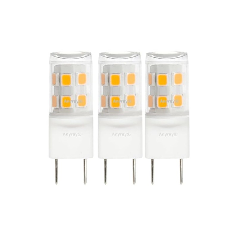 Anyray (3-LED G8 Replacement Light Bulbs 2W for 120V 20-Watt
