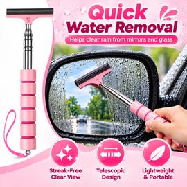 Extendable Car Mirror Squeegee for Rainwater Removal – Retractable Rubber Wiper for Rainy-Day Car Care