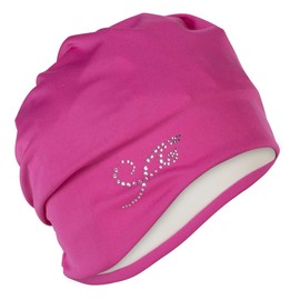 Fashy Ladies Pink Diamante Fabric Swimming Hat