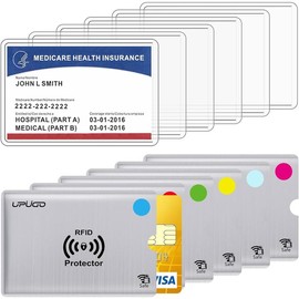 6 Pack 12mil New Medicare Card Protector Sleeves and 6 Pack RFID Blocking Card Sleeves for , Social, Security, Metro, License, Credit Cards - Color: 96 Pack