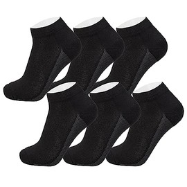 Alpine Swiss Mens Athletic Performance Low Cut Ankle Socks Breathable Cotton Multipack Socks 6 PK Black