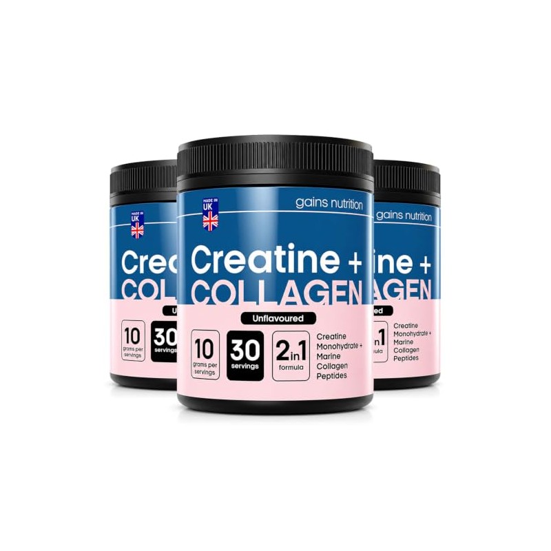 GN Creatine + Marine Collagen Powder, Unflavoured, 5g Creatine Monohydrate