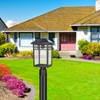 Diyel Solar Outdoor Post Light Fixture, Modern Exterior Pillar Lantern