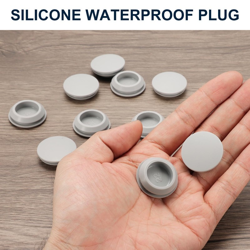 uxcell 10pcs Hole Plug 1 Inch (25mm) Button Plugs, Grey
