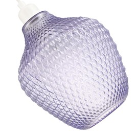 Contemporary Designer Lilac and Purple Curvy Diamond Etched Glass Pendant Lamp Shade | 40w Maximum | 25cm x 21cm | for Living Room Bedroom Dining Room etc by Happy Homewares