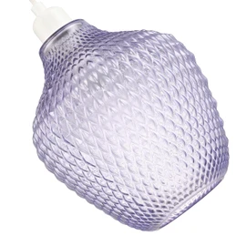 Contemporary Designer Lilac and Purple Curvy Diamond Etched Glass Pendant Lamp Shade | 40w Maximum | 25cm x 21cm | for Living Room Bedroom Dining Room etc by Happy Homewares