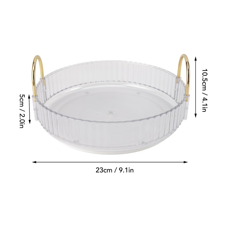 Round Storage Tray 360 Degree Rotating Waterproof Clear Desktop Organizer