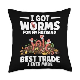 Worm Composting Bin Worm Farming Composter Vermicomposting Throw Pillow