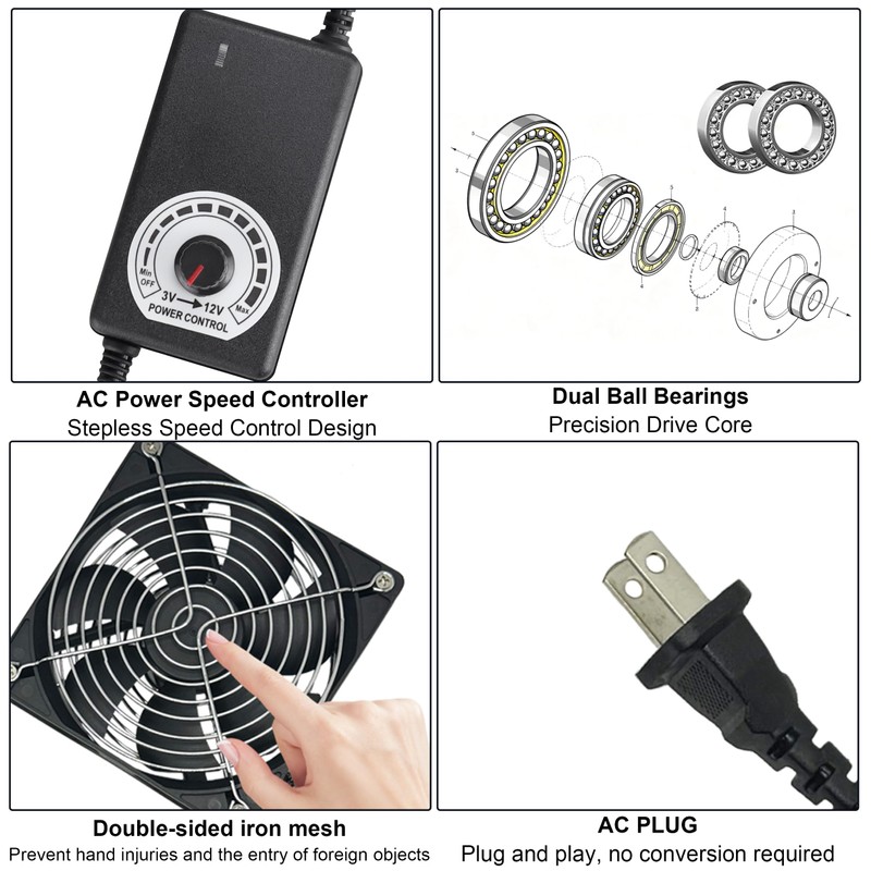 YOWEE BREEZE 120 mm x 38 mm Computer Fan Small