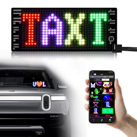 GOTUS Light Signs for Car,Programmable LED Sign,Flexible Digital Sign,Control by Bluetooth APP, DIY Edit Animations,Text