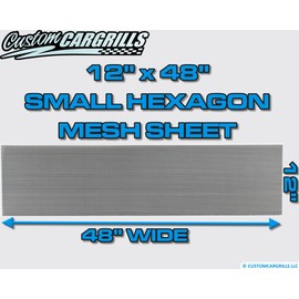 CCG 12"x48" Small Hexagon Grill Mesh Sheet - Gloss Black
