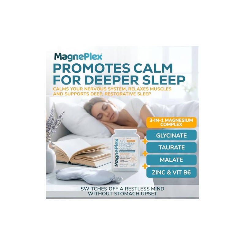 MagnePlex – 2454mg Magnesium Glycinate 3-in-1 Complex - 90 Vegan