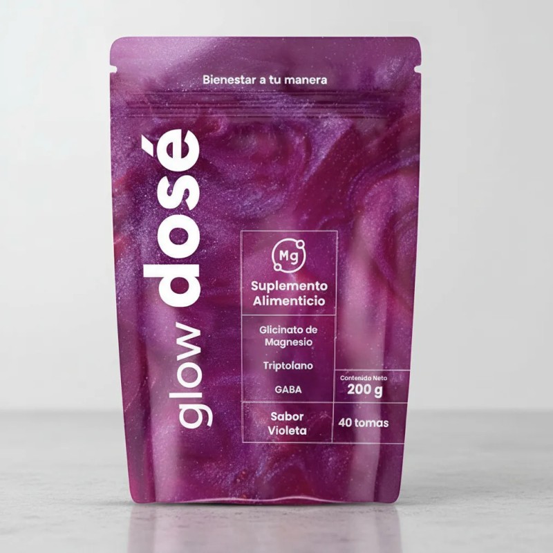 Dose Suplementos Glow Magnesio Colageno 200 Grs Sfn Violeta