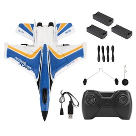 RC Glider Plane Lightweight Flexible Remote Control Airplane with LED Light for Children Blue 3 Battery