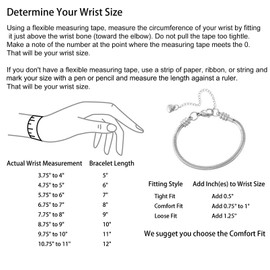 Chili Jewelry Women Moments Slider Snake Chain Charms Bracelet 3mm Stainless Steel Memory Bracelet fit Charm Beads, 8 Inch