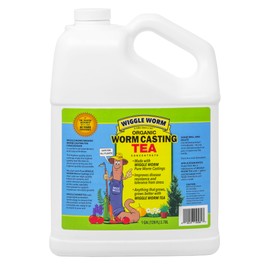 Wiggle Worm Organic Pure Worm Castings Tea, 1 Gallon - Plant Food Fertilizer Liquid Concentrate, for Gardens, Flowers, Indoor or Outdoor Plants