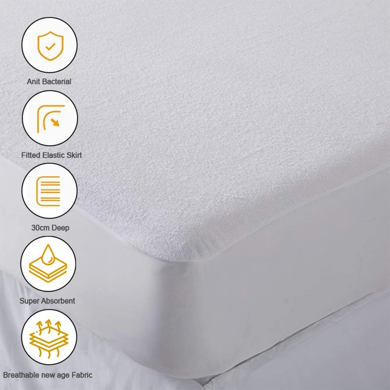 ZZZMRH New Waterproof Terry Towel Mattress Protector Cover 12" Fitted