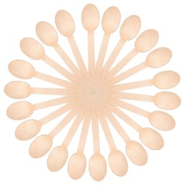 WedDecor 100Pcs Disposable Wooden Spoons, Cutlery Set, Disposable Teaspoons for Wedding, Parties, Picnic, BBQ, Christmas, Travel Cutlery Set, Wooden Spoons Cooking Utensils, Party Supplies
