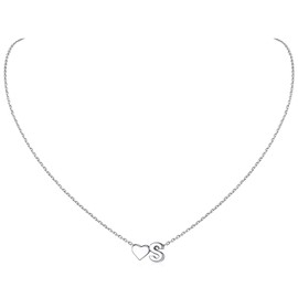 ChicSilver Necklace With Initials Sterling Silver Initial Necklace for Women Dainty S Necklaces for Women