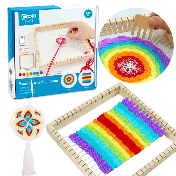 Coola Wooden Multi - Weaving Loom Kit for Kids Beginners