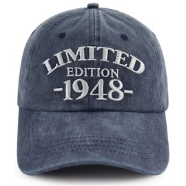 Xullaxth 76th Birthday Decorations for Women Men, Funny Embroidered Limited Edition 1948 Hat, Adjustable 76 Year Birthday Gifts Baseball Cap for Husband Wife