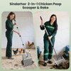 Sindarhor Stainless Steel Chicken Poop Scooper & Rake - Heavy-Duty