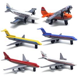 YoXinKau Airplane Toy Set of 6 Children Toy Alloy Airplane Model for Kids Birthday Christmas Gift