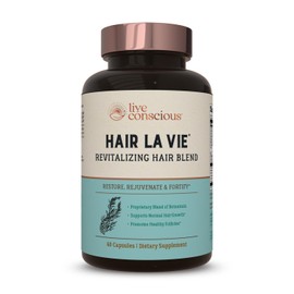 Hair La Vie Live Conscious Revitalizing Blend Hair Growth Vitamins for Women to Support Health of Hair - Supplements w/Biotin, Collagen & Saw Palmetto for Thick, Full Hair - 60 Caps