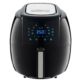 GoWISE USA GWAC22003 5.8-Quart Air Fryer with Accessories, 6 Pcs, and 8 Cooking Presets + 100 Recipes (Black), Qt