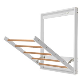 DEIGEHJRE Clothes Drying Rack, Wall Mounted Clothes Drying Rack for Laundry, Foldable Towel Airer, Space Saving Dry Stand, 5 Arms, for Bathrooms, Laundry Rooms, Balconies