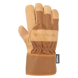 Carhartt Men's Insulated Duck Synthetic Leather Safety Cuff Glove, Brown, X-Large