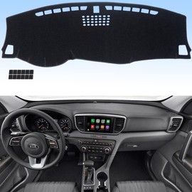 AUQDD Dashboard Cover Flannel Dash Mat Custom Compatible with 2017 2018 2019 2020 2021 2022 Kia Sportage, Anti-Glare, Anti-Reflection, No Peculiar Smell