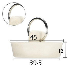 6Pcs Rubber Seal Plugs Covers with Hanging,White Bath Sink Plug,Drain Stoppers for Balcony,Kitchen Sinks For holes with a diameter of 39.3mm to 45mm