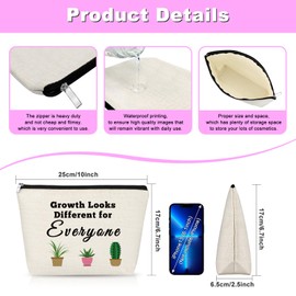 Mental Health Gifts Makeup Bag Inspirational Motivational Gift for Girl Women Daughter Sister Friend Therapy Counseling Office Gift Cosmetic Bag with Zipper Self Growth Mindset Travel Pouch