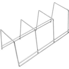YBM Home Wire Dish Storage Rack for Plates, Cutting Boards, Bakeware, Pots and Pans, Serving Trays, Lids, and Other Cookware, 3 Section Plate Holder for Cabinets and Cupboards, Silver 2552