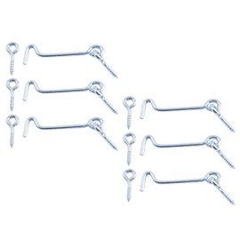 Jiozermi 6pcs 3 Inch Cabin Hook and Eye Latch with Mounting Screws, for Wood Gate Door Swivel Window