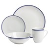 10 Strawberry Street Café Stripe 16 Piece Coupe Dinnerware Set,