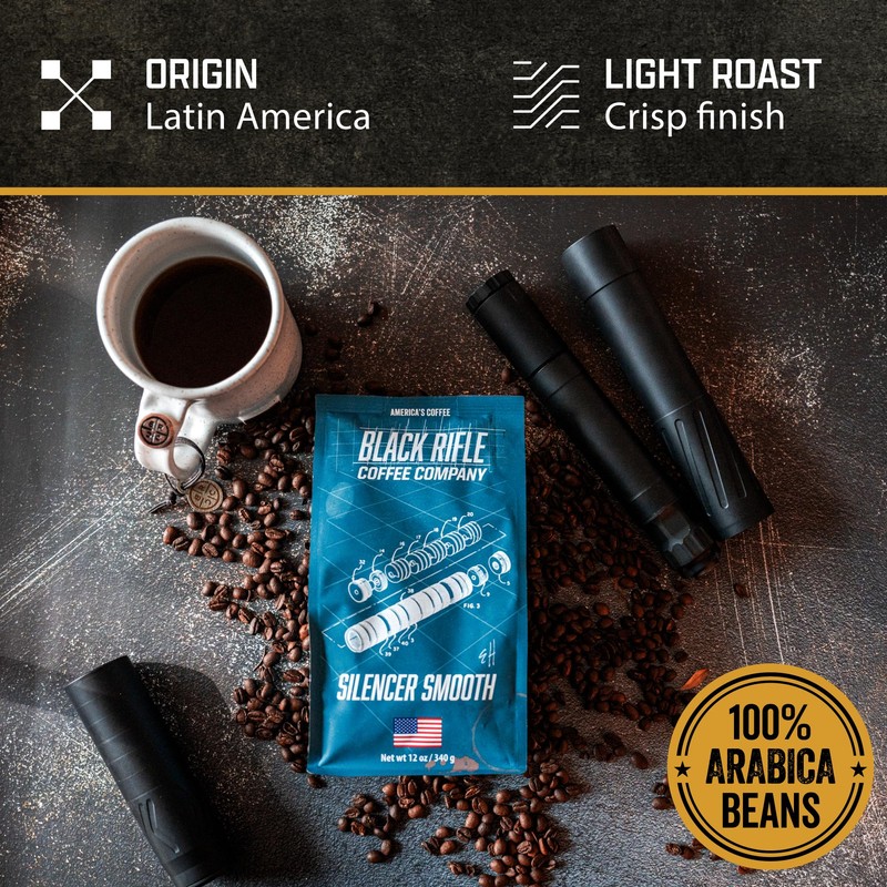 Black Rifle Coffee Company Silencer Smooth, 12oz Bag, Ground Coffee