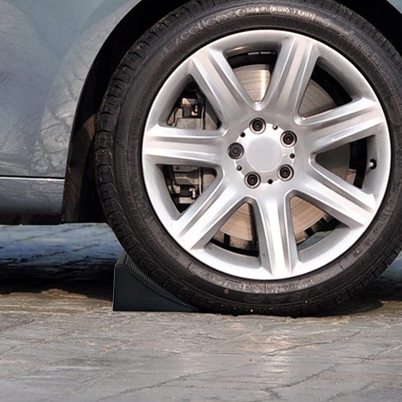 Fasmov 4 Pack Solid Rubber Heavy Duty Wheel Chock, Premium