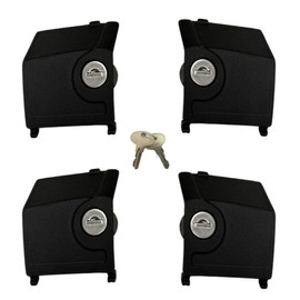 ERKUL Metal Lock System for Roof Rack Cross Bars: Complete Set with 2 Right & 2 Left End Caps - 4 Pieces