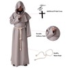 BLESSUME Monk Costume Medieval Robe Priest Hooded Renaissance Friar Cowl