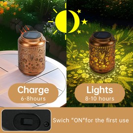 Solar Lanterns Outdoor Waterproof Hummingbird Garden Decorations Gifts for Women Mom Grandma Hanging Solar Lights Outdoor for Patio, Deck, Backyard, Porch