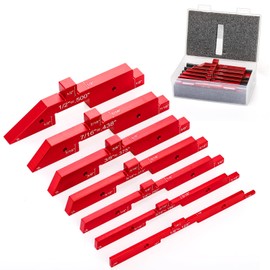 Bekith 7pcs Router Table Setup Bars, Precision Aluminum Alloy Setup Blocks Height Gauge Set for Router and Table Saw Accessories Woodworking Set Up, Measuring Height Depth Angle Gauge