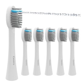 Cavzru 6 Pack Replacement Brush Heads for Waterpik Sonic-Fusion 2.0 (SF-03/SF-04) & Sonic-Fusion (SF-01/SF-02) Flossing Toothbrush - Individually Sealed with Hygienic Caps, White