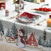 Horaldaily Christmas Tablecloth 52×70 Inch, Winter Snowman House Christmas Trees