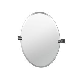 Gatco 4059MX Elevate Frameless Oval Mirror, Matte Black, 26.5"H