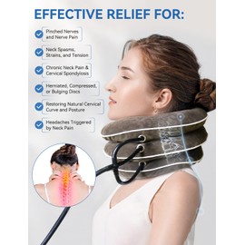 Neck Stretcher, Cervical Traction, Neck Traction Device, Neck Stretcher Cervical Traction, Adjustable Neck Brace & Inflatable Cervical Neck Traction Devicen, Neck Decompression Devices (2pack)