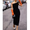 DooWay Long Faux Leather Gloves for Women Opera Evening Orange
