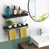 Meangood Floating Shelves Wall Mounted Set of 2, Rustic Wood