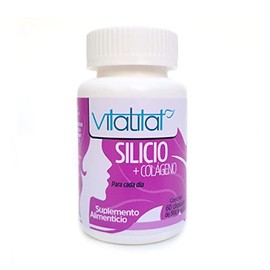 Silicio + Colágeno | Revitaliza tu piel | Fortalece tendones, uñas y cabello | Bote con 60 cápsulas de 500 mg c/u